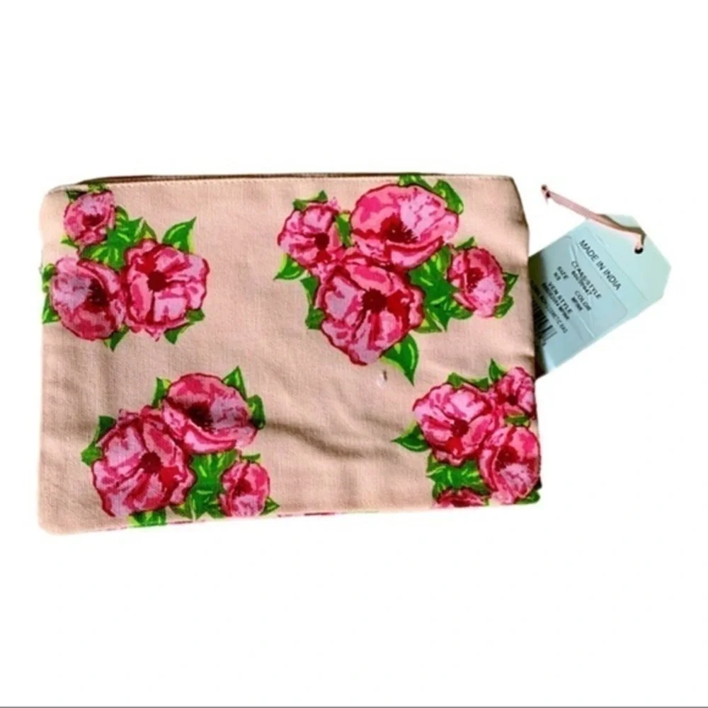 🔴NWT David’s bridal by Mudpie Maid of honor floral Makeup bag